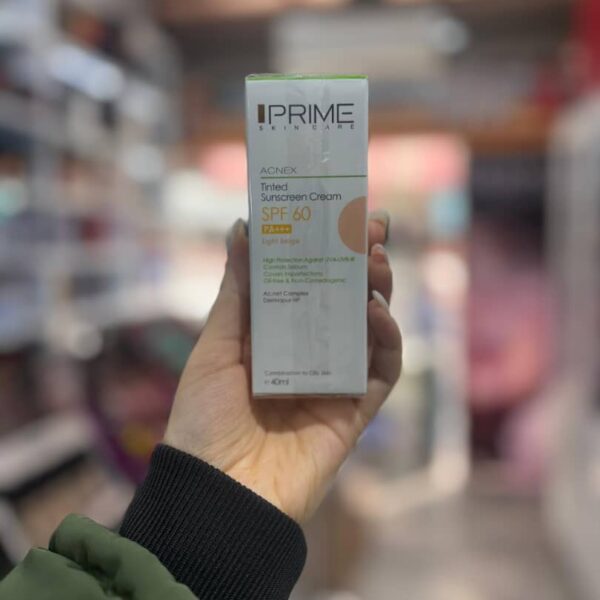 کرم ضد آفتاب رنگی پرایم مناسب پوست مختلط و چرب acnex رنگ بژ روشن light