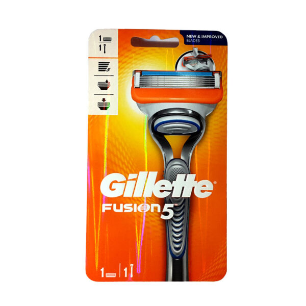 دسته تیغ ژیلت مردانه Gillette مدل فیوژن FUSION ۵ دارای ۱ یدک