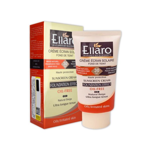 کرم ضد آفتاب فاقد چربی کرم پودری الارو SPF30 پوست چرب بژ طبیعی