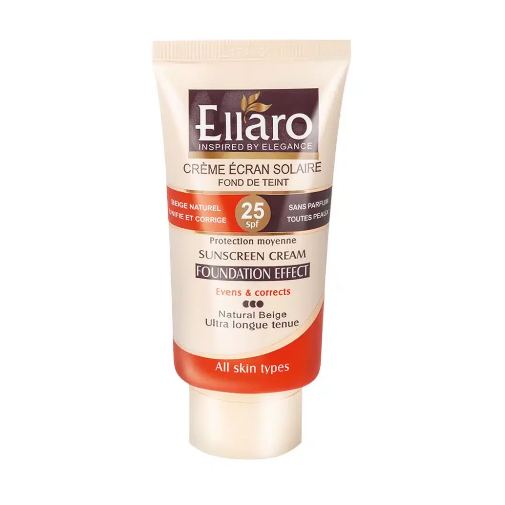 کرم ضد آفتاب SPF25 الارو |۴۰ میل|مناسب انواع پوست رنگ بژ روشن