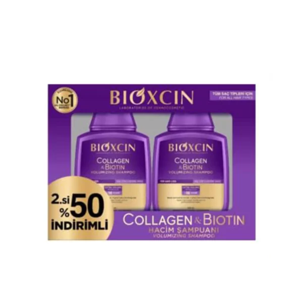 پک 2 عددی شامپو بیوکسین BIOXCIN حاوی کلاژن و بیوتین حجم 300 میل