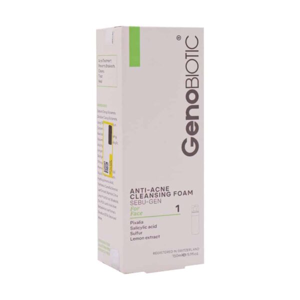 فوم شستشوی صورت ژنوبایوتیک مناسب پوست های حساس و مستعد آکنه ۱۵۰ میلی لیتر