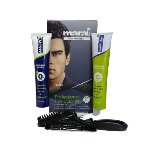 کیت رنگ موی مردانه مارال مدل Black حجم 100 میلی لیتر