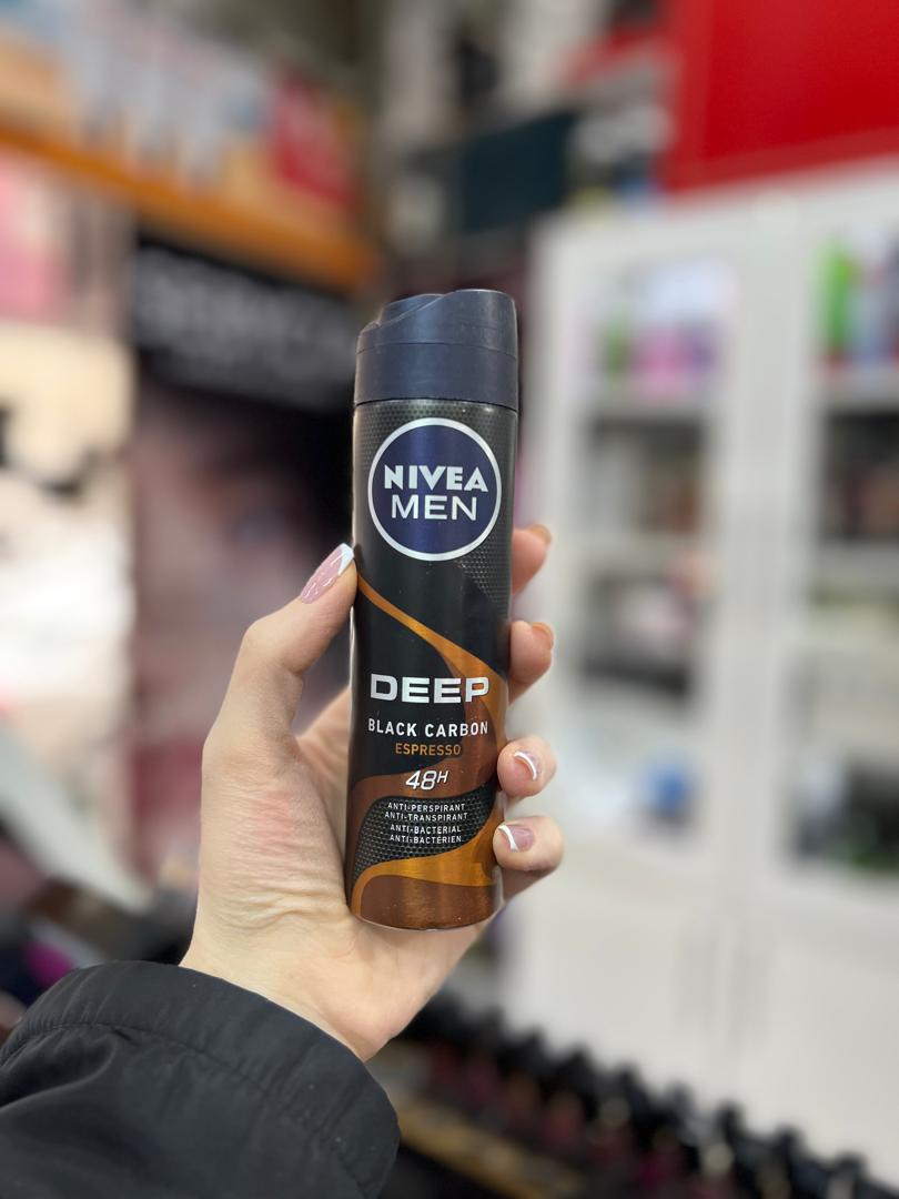 اسپری ضد تعریق مردانه دیپ بلک اسپرسو نیوا Nivea Deep Black Carbon Espresso Spray 150Ml